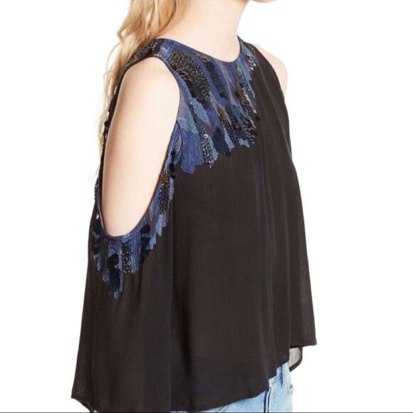 FREE people embellished cold shoulder top - Picture 6 of 13